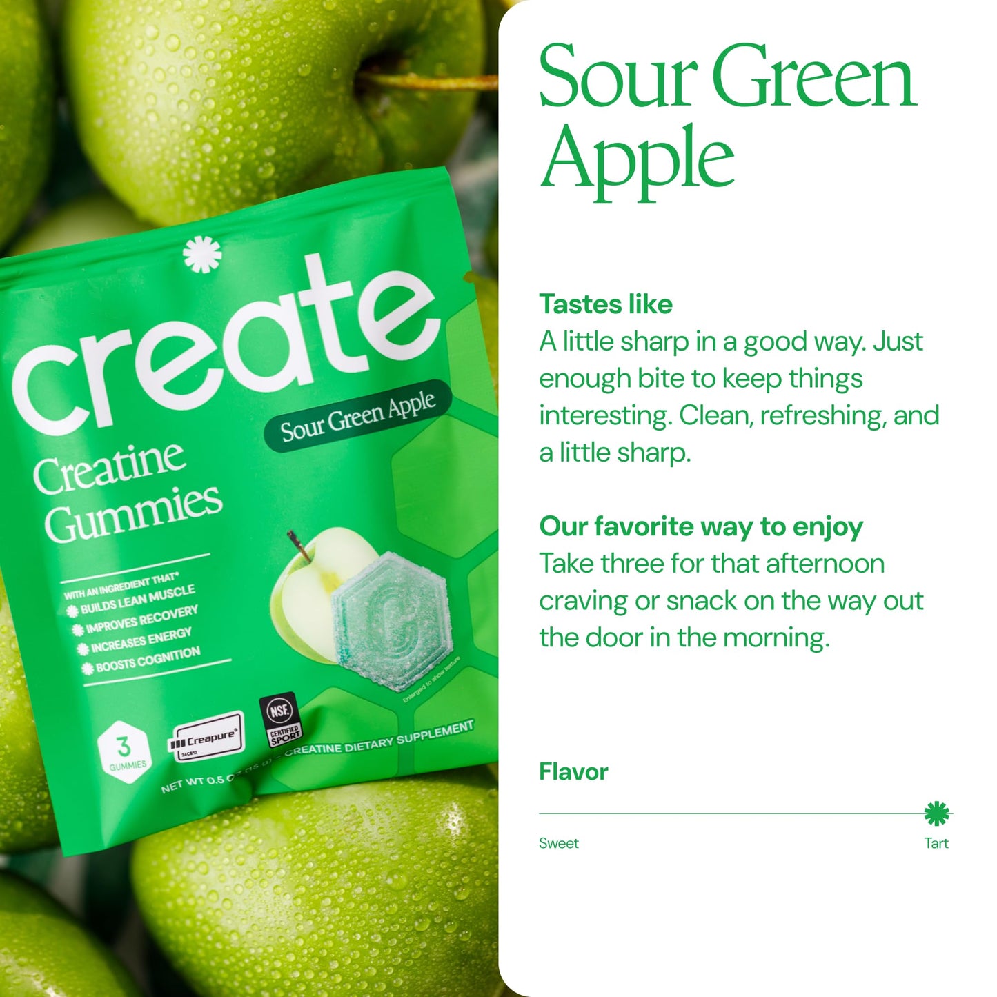 Create Creatine Gummies – Single-Serve Packs – 30ct – Variety Pack | NSF Certified for Sport – Made with Creatine Monohydrate, Vegan & Gluten-Free, Anti-Melting Formula, 3 Gummies per Pack