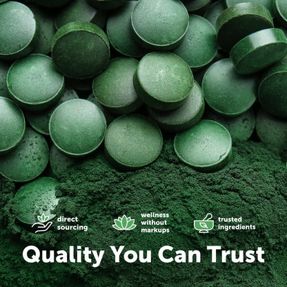 Micro Ingredients Organic Spirulina Chlorella Mini Tablets, 2,500 Tablets (8 Month Supply) | 50/50 Algae Blend | No Fillers, Non-GMO