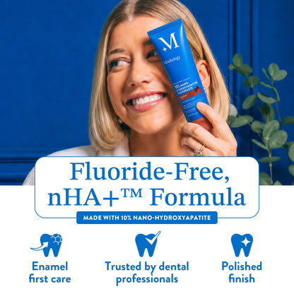Mouthology 10% Nano Hydroxyapatite Toothpaste Fluoride Free, Whitening*, Rod Shaped nHA, Xylitol Toothpaste for Adults, Enamel Care*, Sensitive Teeth*, SLS Free, Mint 4oz (USA Made) Package May Vary