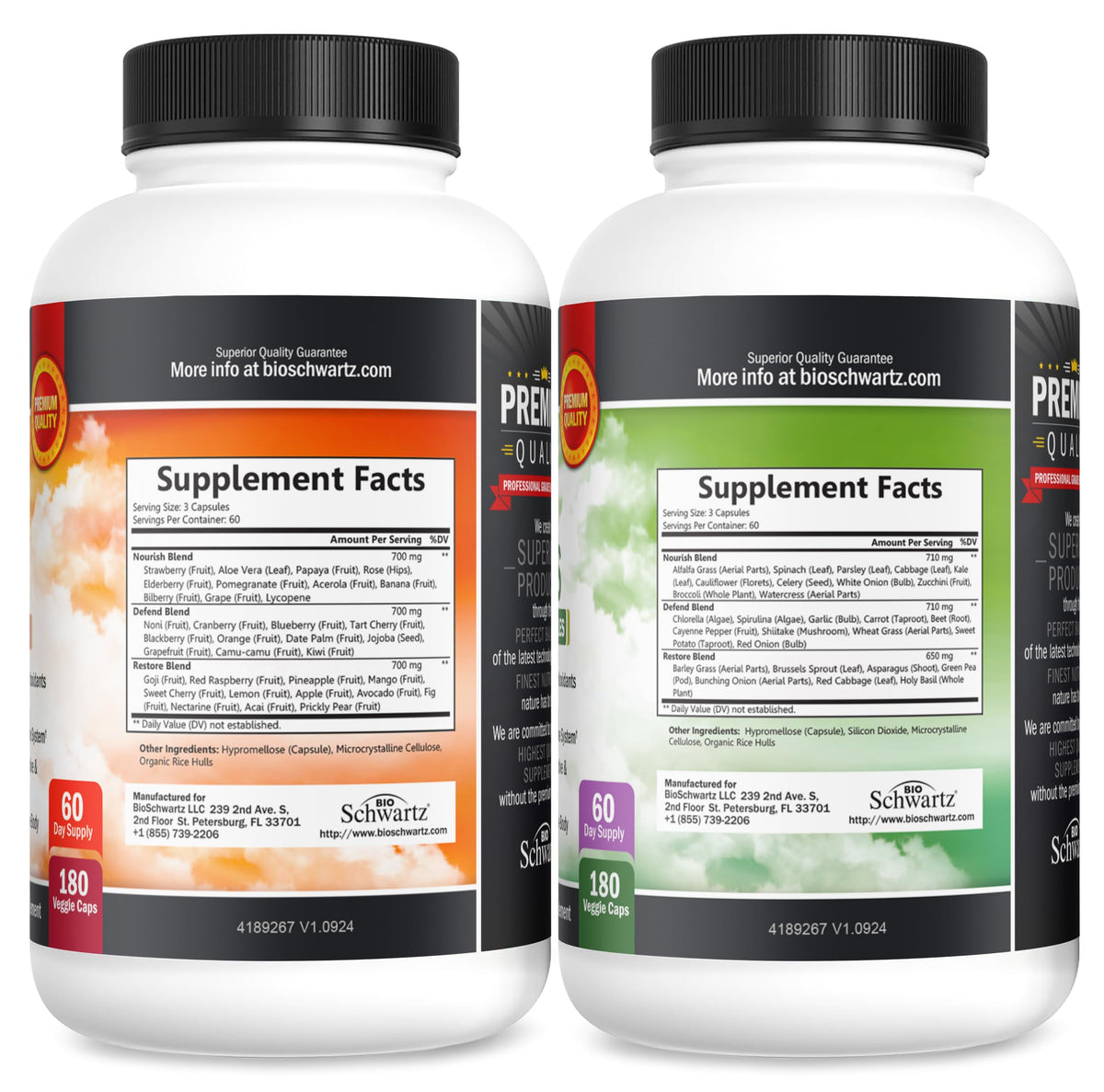 Daily Fruits and Vegetables Supplement - Super Fruit and Veggies Capsules