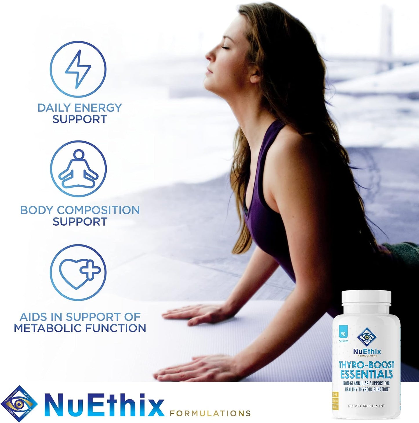 NuEthix Formulations Cortisol and Thyroid Support Supplement Bundle: Cort-Eaze Cortisol-Control Supplement, 60 Capsules, 30 Servings and Thyro-Boost Essentials, 90 Capsules