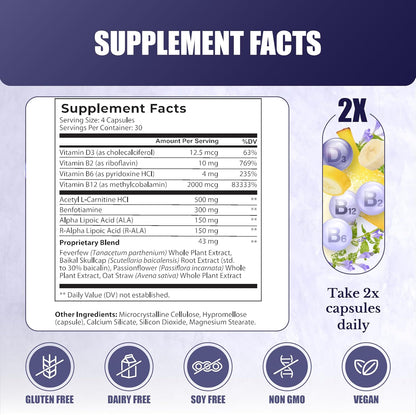 N-Balance 8 | Nerve Support Supplement | ALA & R-ALA | Neuropathy Supplements with Alpha Lipoic Acid (ALA), R Alpha Lipoic Acid (R-ALA), Benfotiamine, Vitamin B12. 30 Days Supply