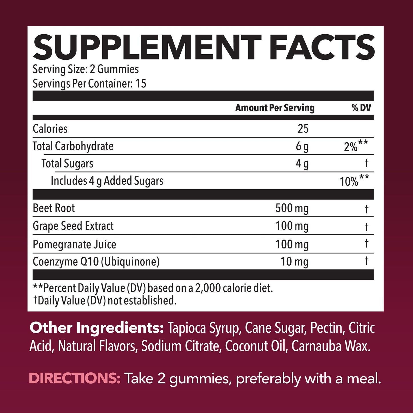 Beet Root Gummies with COQ10 and Grape Seed, Mixed Berry, 30 Servings | Nitric Oxide Supplement with Beetroot, Grape Seed Extract and COQ10 for Performance and Recovery, Vegan, Non-GMO, Gluten-Free
