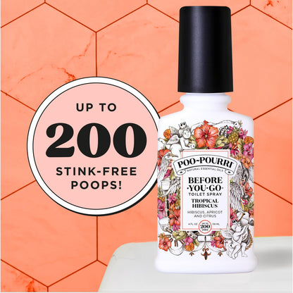 Poo-Pourri Before-You-Go Toilet Spray, Tropical Hibiscus, 2 Fl Oz - Hibiscus, Apricot and Citrus