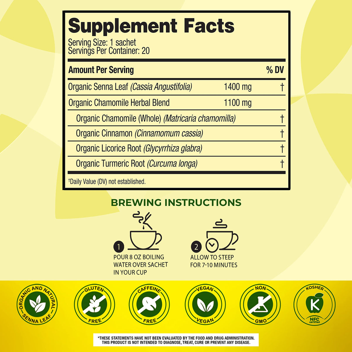 Senokot Dietary Supplement, Natural and Organic Senna Leaf, Laxative Tea for Occasional