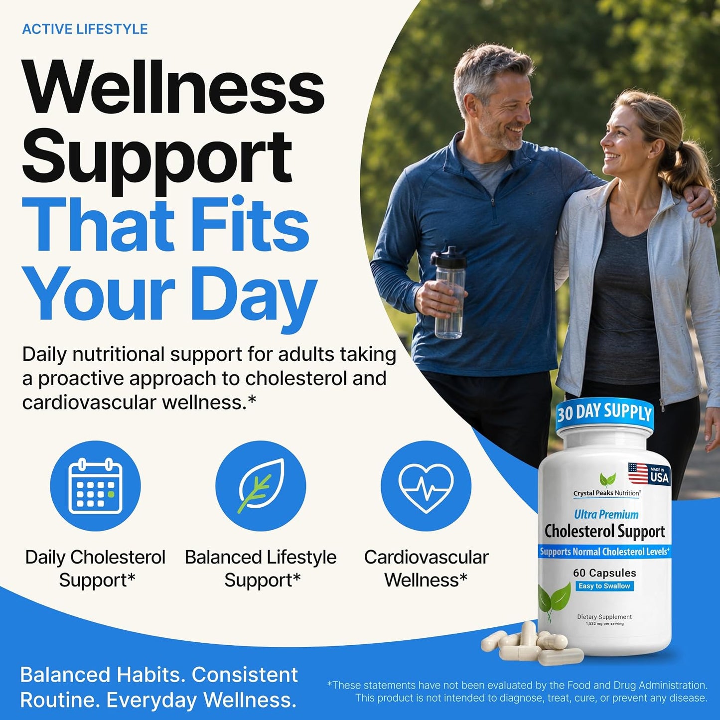 Cholesterol Supplement - All-Natural Ingredients to Support Normal Colesterol Levels. Supports Optimal Circulation. 60 Capsules