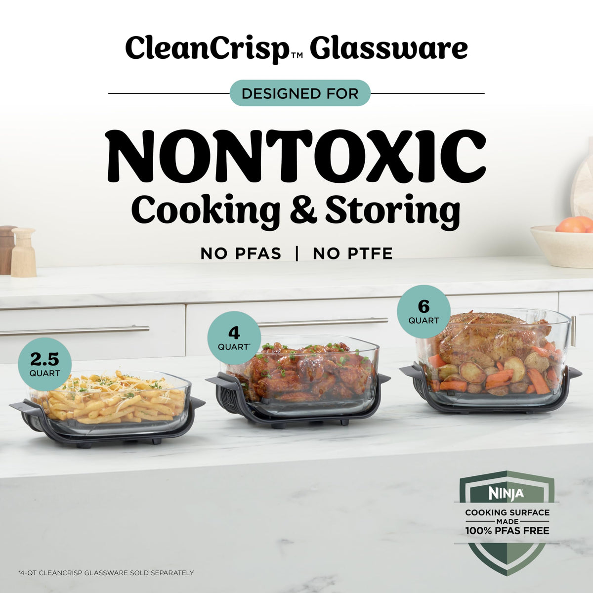 Ninja Crispi Pro Glass Air Fryer, 6-in-1, Cyberspace, AS101CY