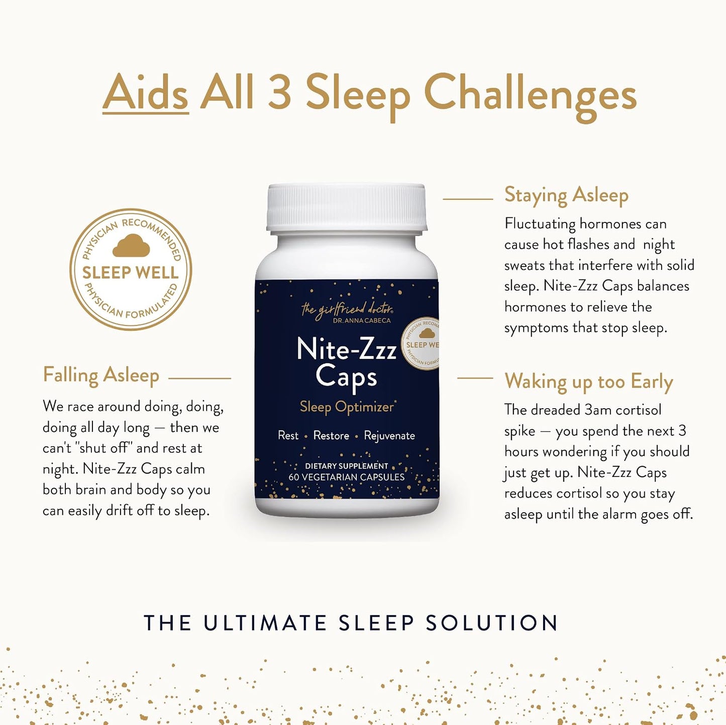 VIDAPURA Nite-Zzz Sleep Support by Dr. Anna Cabeca – Melatonin-Free Herbal Formula with Magnesium & L-Theanine – Supports Relaxation & Restful Sleep – 60 Capsules | Melatonin-Free Herbal Formula with Magnesium & L-Theanine – Supports Relaxation & Restful