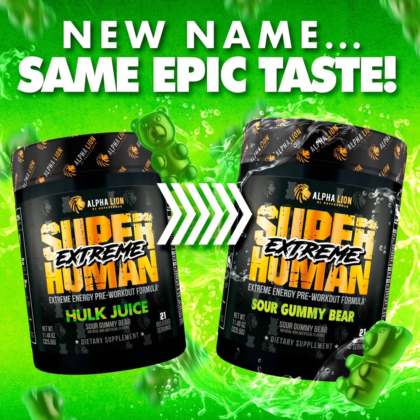 ALPHA LION Superhuman Extreme High Stim Pre Workout Powder, Beta Alanine, L-Taurine & 356mg Tri-Source Caffeine for Sustained Energy, Nitric Oxide & Citrulline for Pump (21 Servings, Slaughtermelon)