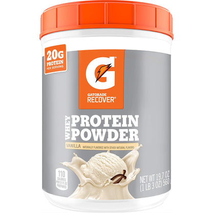 Gatorade Whey Protein Powder, 20 Servings Per Canister, 20 g of Protein Per Serving