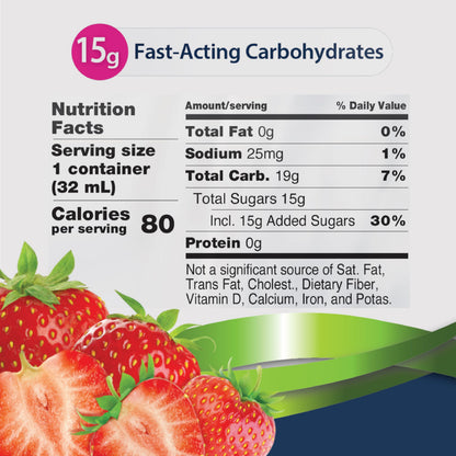 TRUEplus Glucose Gel Pouch, 15g Carbohydrates, Fruit Punch Flavor, 6 Pack | 15g Fast-Acting Carbohydrates Per Serving, Fat Free, Gluten Free, Boosts Energy, Great Tasting and Easy to Use