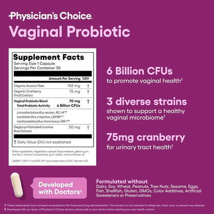 Physician's CHOICE Feminine Power Duo Bundle - Vaginal Probiotic + Womens Probiotic