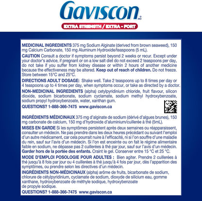 Gaviscon Heartburn Relief, Extra Strength Liquid Fruit 600 ml