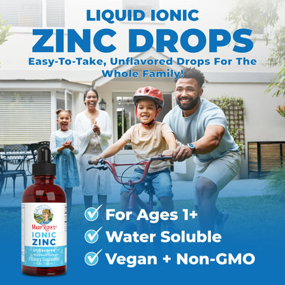 MaryRuth Organics Zinc Supplements for Immune Support, Ionic Zinc for Kids & Adults