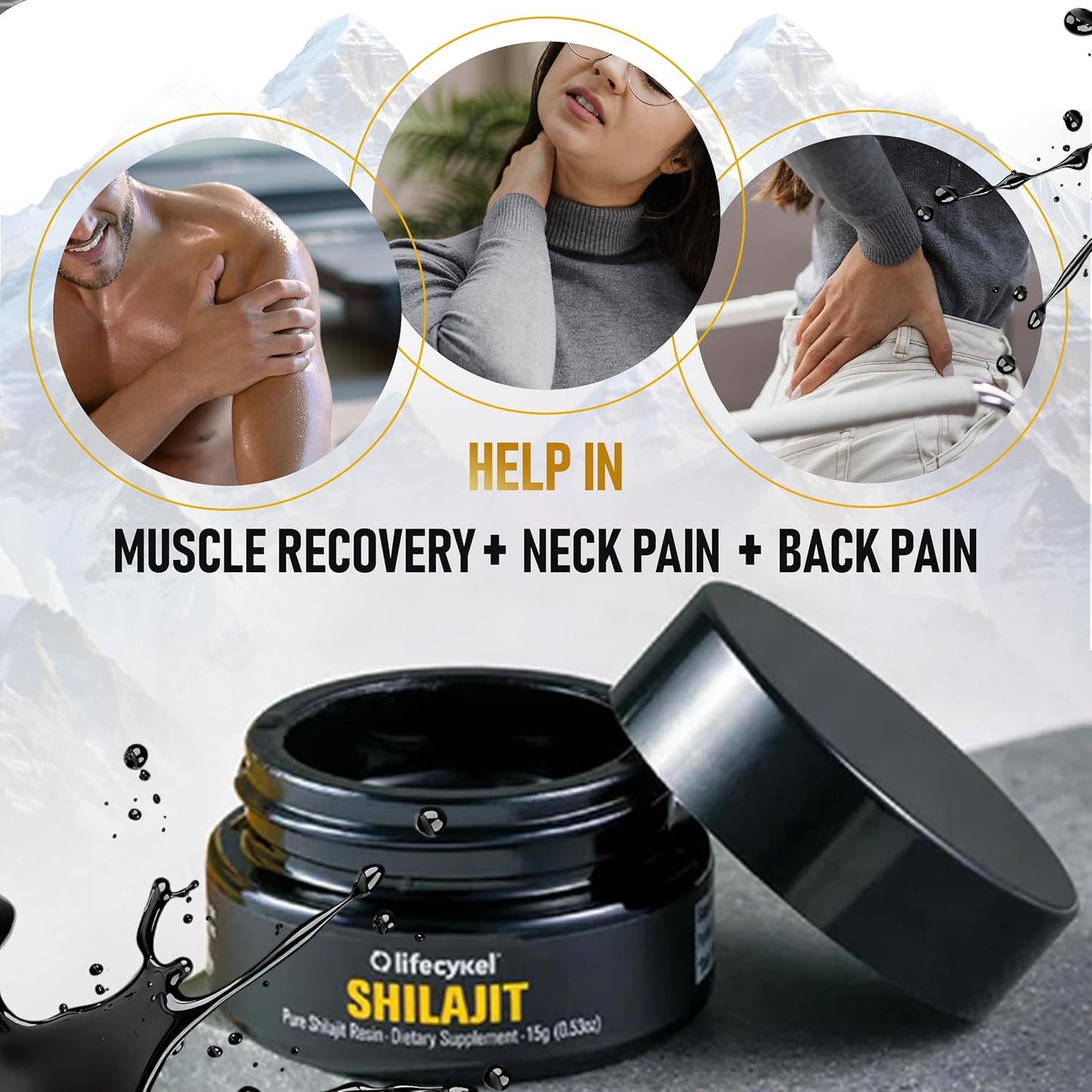 Lifecykel Pure Shilajit Resin – 15g | Wild-Harvested, Mineral-Rich Shilajit Supplement for Strength | Third-Party Tested, Premium Quality | Natural Flavouring