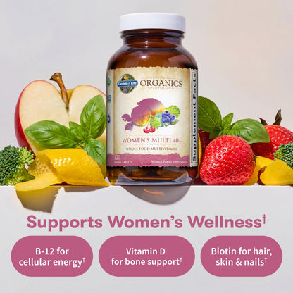 Garden of Life Organics Women 40+ Multivitamin, Vegan, 120 Tablets