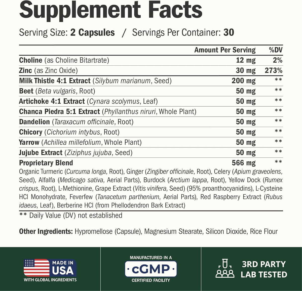 Liver Support – Liver Cleanse Detox & Repair Milk Thistle Supplement – 60ct