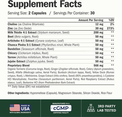 Liver Support – Liver Cleanse Detox & Repair Milk Thistle Supplement – 60ct
