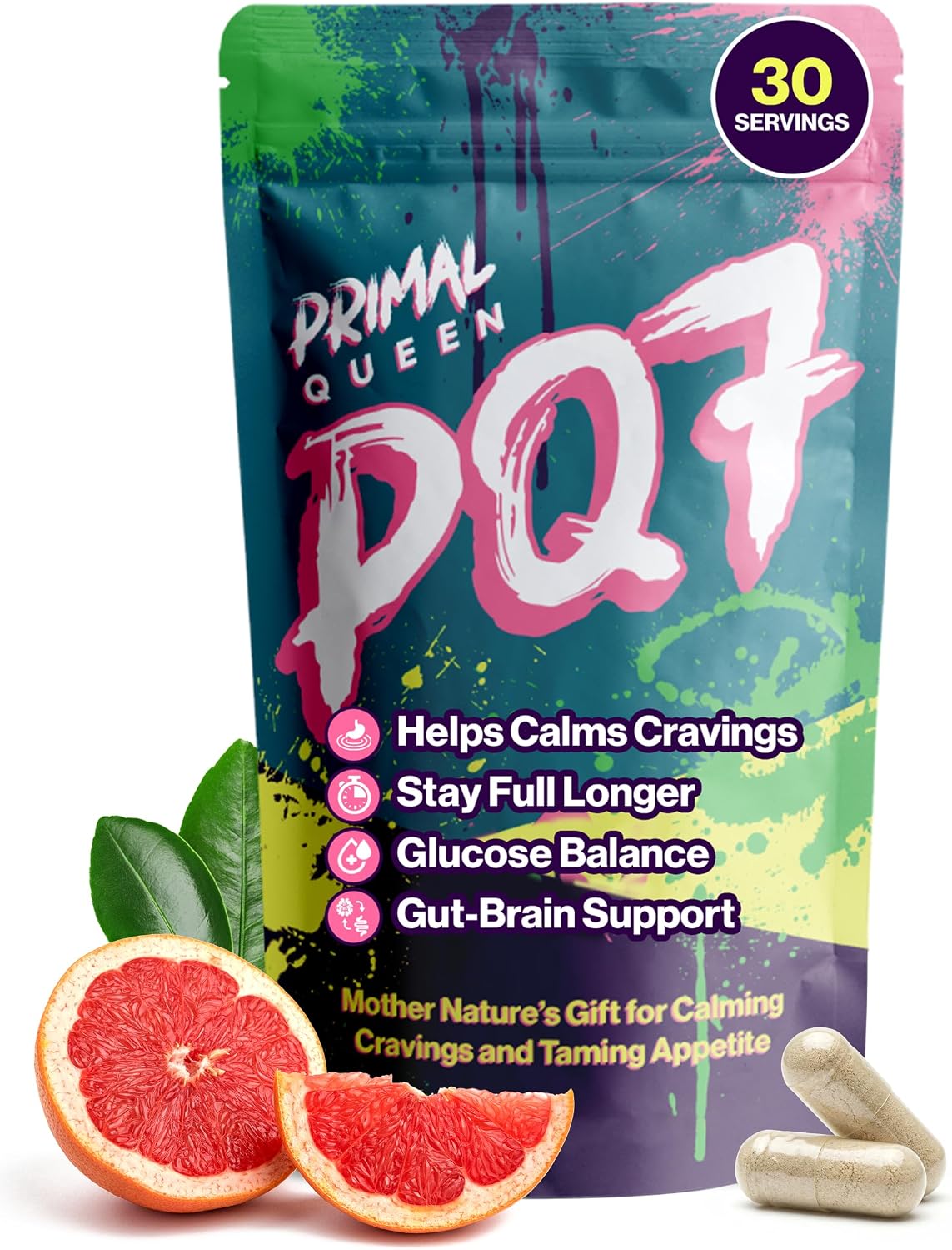 Primal Queen PQ7 Appetite Control, Cravings, Hunger & Fullness, 60 Capsules | Stimulant-Free Daily Formula for Women to Help Curb Snacking and Stay Satisfied