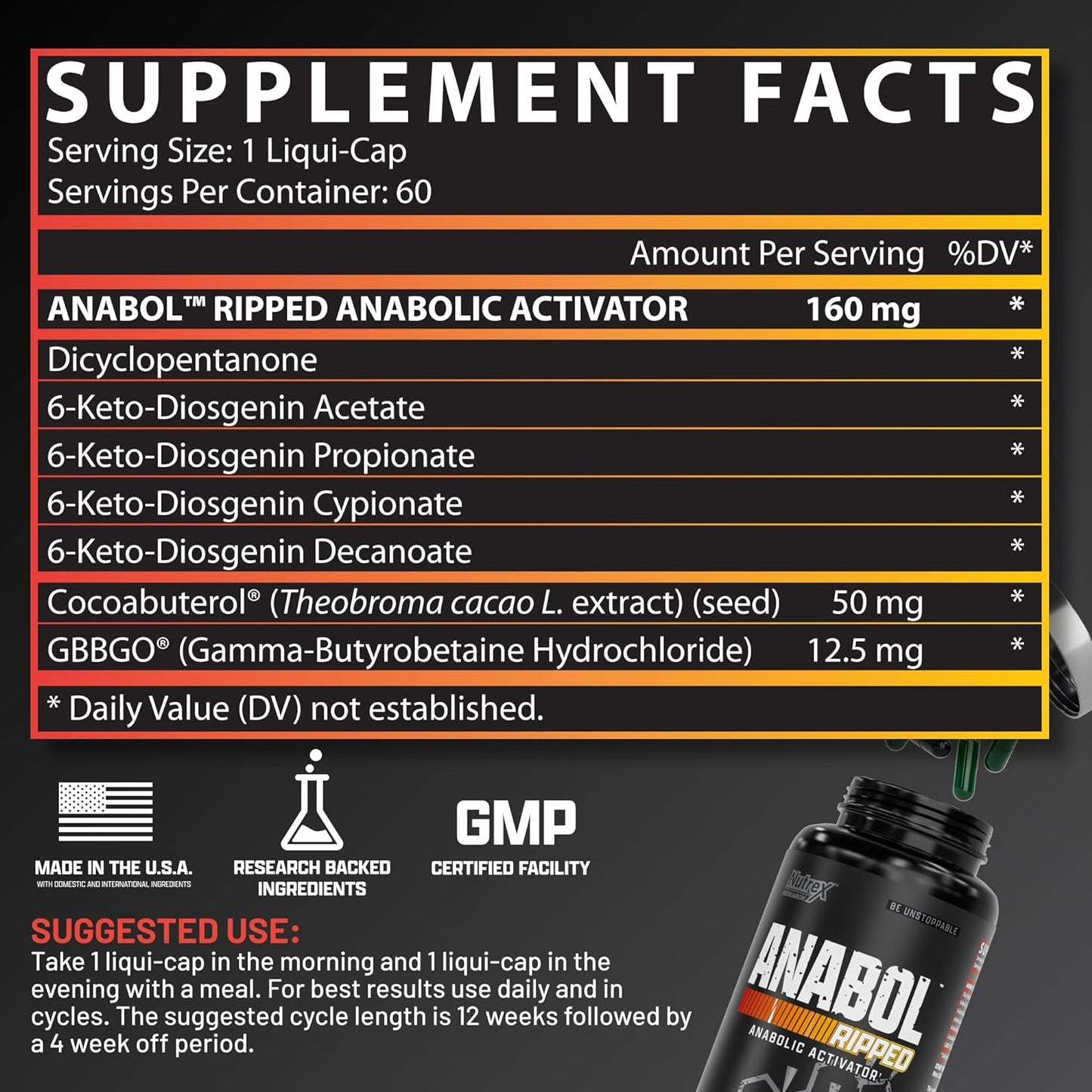 Nutrex Research Anabol Stack | Anabol Hardcore, Anabol Ripped and Anabol Nighttime PM Bundle