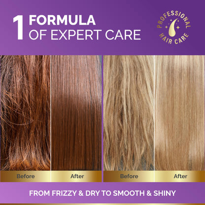Hydrating Hair Serum for Dry & Frizzy Hair, Lightweight Leave-In Anti-Frizz Treatment, Non-Greasy Split Ends Repair with Keratin, Biotin, Castor & Rosemary Oils, Smooth Shine & Heat Protection, 5 oz