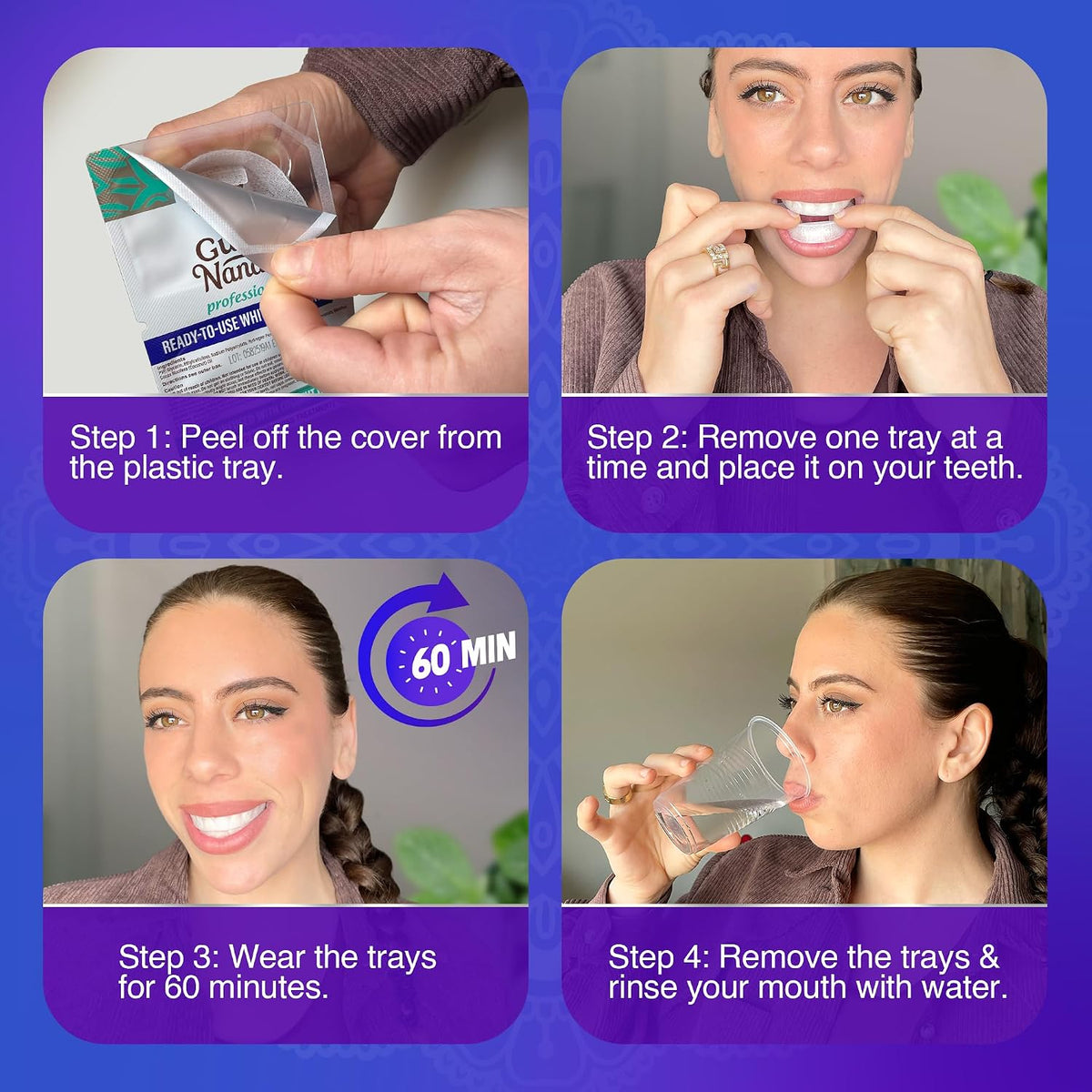 GuruNanda Teeth Whitening Gel Trays with 8% Hydrogen Peroxide, 7 Treatments