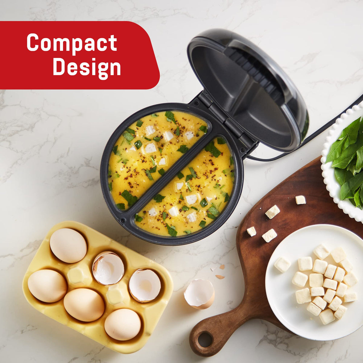 Elite Gourmet EOM205 Non-Stick Omelet, Frittata, Snack Pocket Maker, Dessert Maker