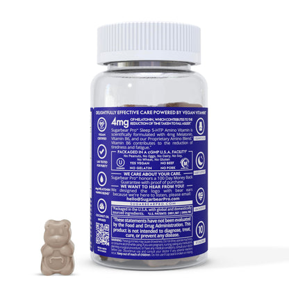SugarbearPro Sleep Aid Gummies for Adults with Melatonin 4mg, Magnesium, L-Theanine