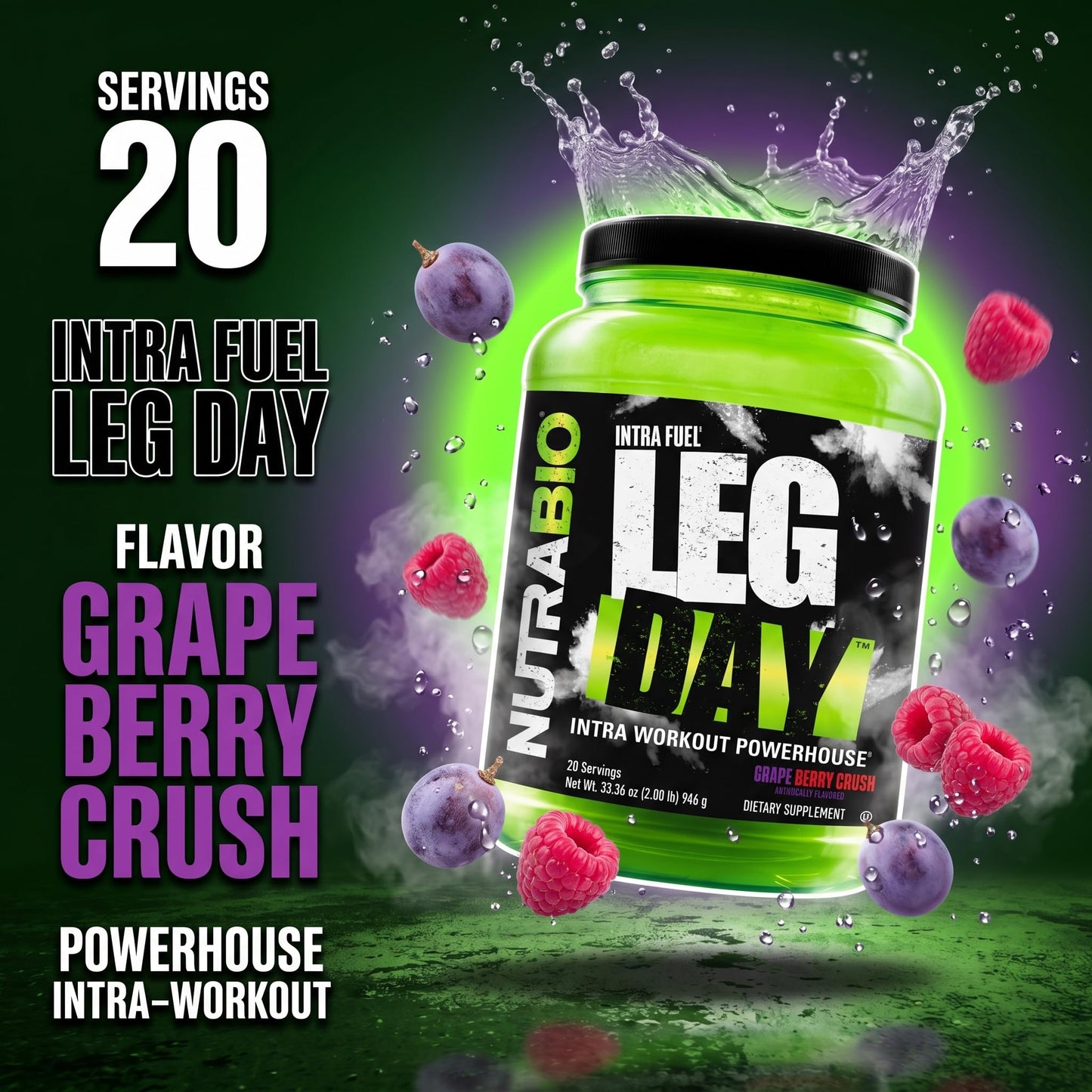 NutraBio Leg Day Intra Workout Powder – Advanced Carb Supplement with Cluster Dextrin & Electrolytes – Carb Powder with EAAs/BCAAs – Cyclic Dextrin for Performance – Cherry Lime, 20 Servings