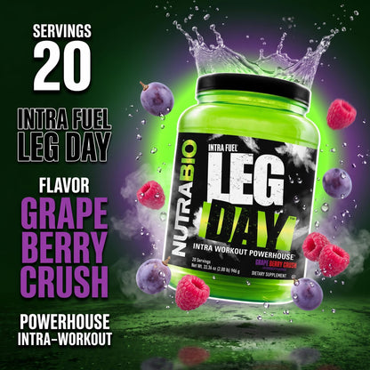 NutraBio Leg Day Intra Workout Powder – Advanced Carb Supplement with Cluster Dextrin & Electrolytes – Carb Powder with EAAs/BCAAs – Cyclic Dextrin for Performance – Cherry Lime, 20 Servings