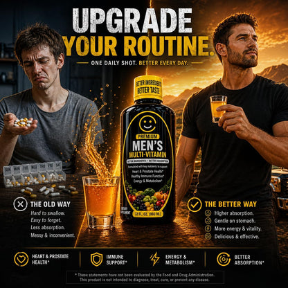 Liquid Multivitamin for Men | Premium | Sugar Free | 100+ Vitamins, Minerals & Amino Acids to Support Muscle, Heart, Brain Health & Energy | 98% Absorption Rate | Non-GMO | 32 Serv