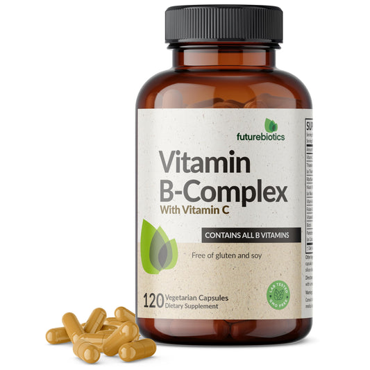 Futurebiotics Vitamin B Complex with Vitamin C Supports Energy Production, Nervous System & Immune Support - Non-GMO, 120 Vegetarian Capsules