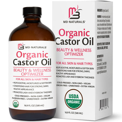 Organic Castor Oil Roll On - Extra Virgin, Unrefined & Hexane-free (3oz)