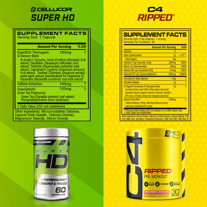 C4 Ripped & SuperHD, The Thermogenic Bundle, C4 Ripped Pre Workout Powder