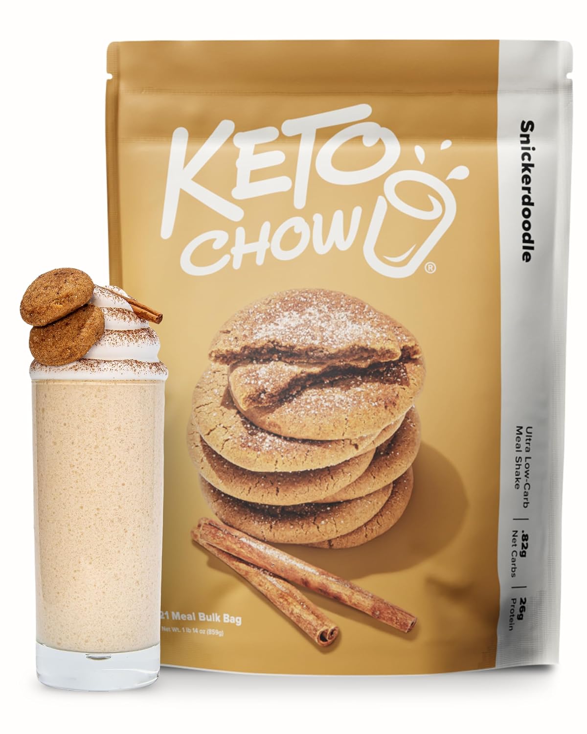 Keto Chow Chocolate Meal Replacement Shake Powder, 21 Meals