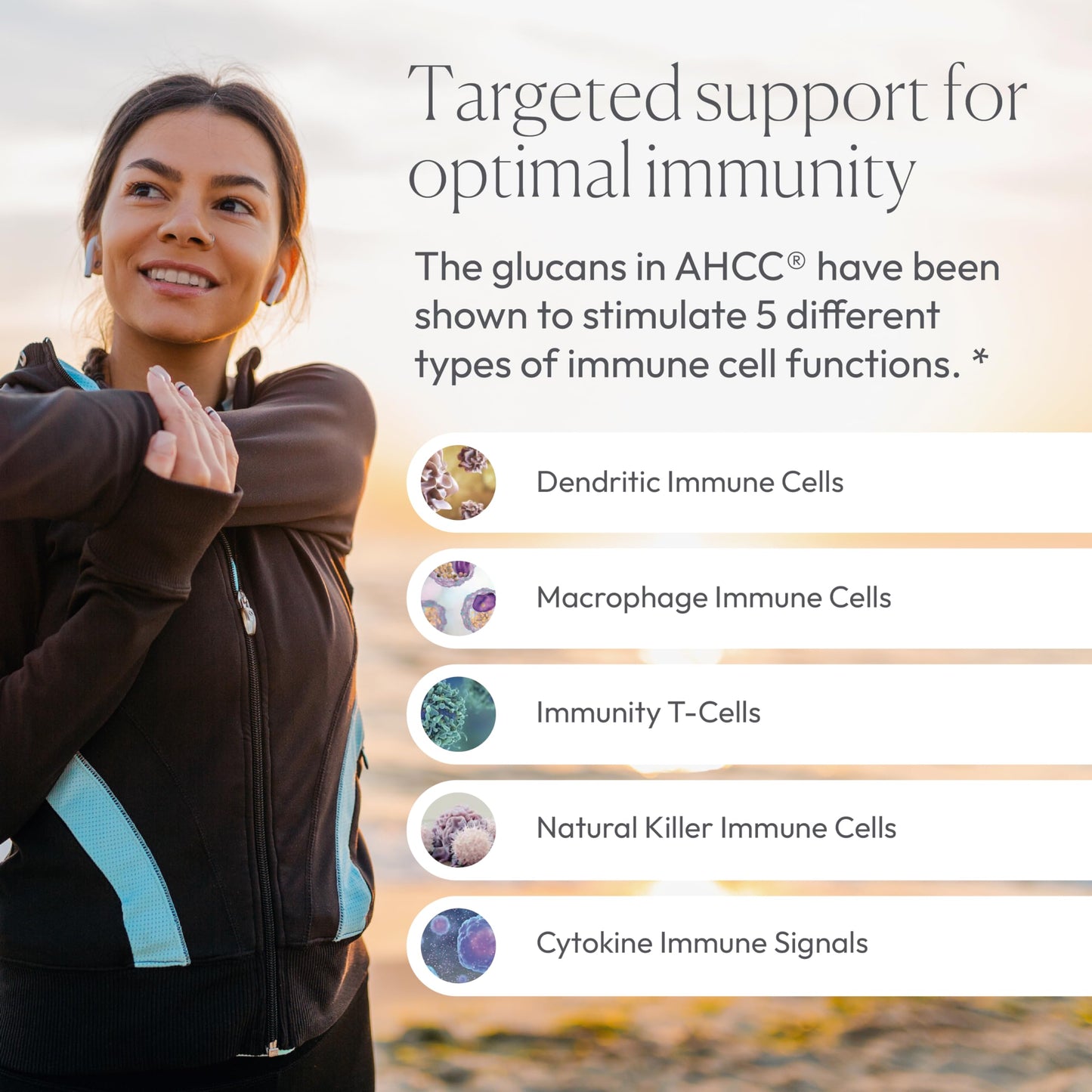 AHCC Supplement - Maximum Strength - Natural Immune Support Extract - Maintains Natural Killer Cell Activity - 20+ Human Research Studies - 60 Veggie Capsules (1 Pack)