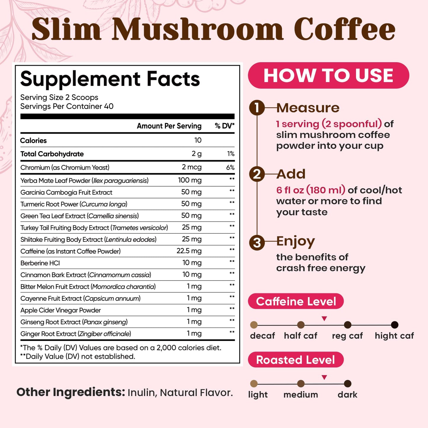 Venture Pal Mushroom Coffee, 12 Mushrooms, Focus & Digestion, 40 Servings | 12 Adaptogenic Mushrooms with Lion's Mane, Cordyceps, Reishi, Turkey Tail, Ashwagandha & Probiotics, Low Caffeine & Calories
