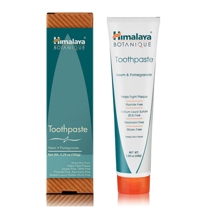 Himalaya Botanique Neem & Pomegranate Toothpaste, Mint, 5.29 oz, 2 Pack