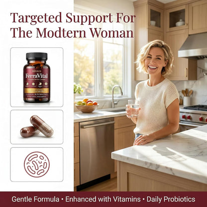 NIVARA FerraVital Ferritin Support for Women - Iron Supplement with Ferrous Glycinate, Vitamin C, B12, B6, Folate & Zinc, Supports Healthy Iron Levels & Daily Energy - 60 Capsules (1)