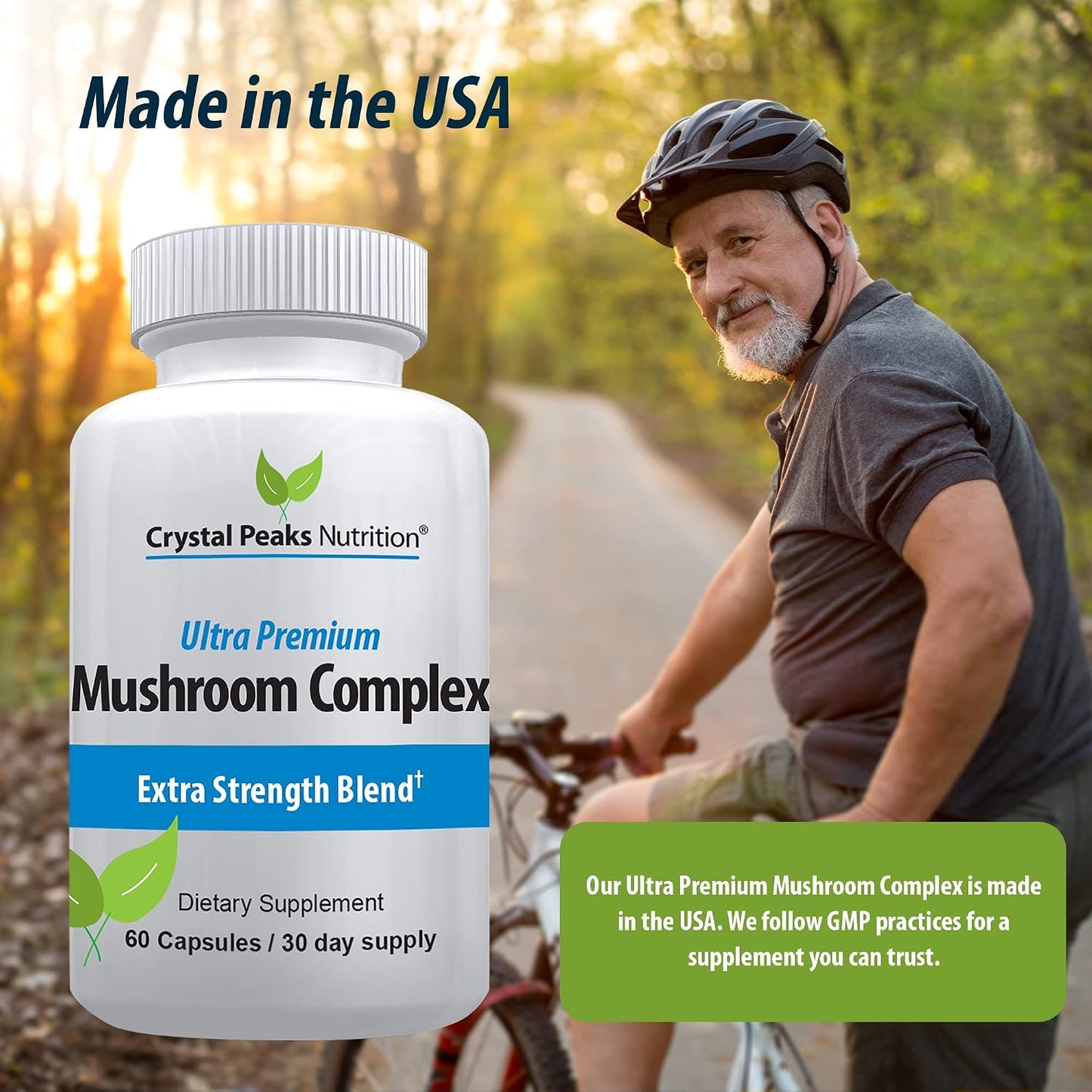 Mushroom Superfood Master Blend Mushroom Capsules Supplement, 10 Mushroom Complex & Adaptogens - Lions Mane, Chaga, Cordyceps, Reishi Extract & More - 60 Capsules