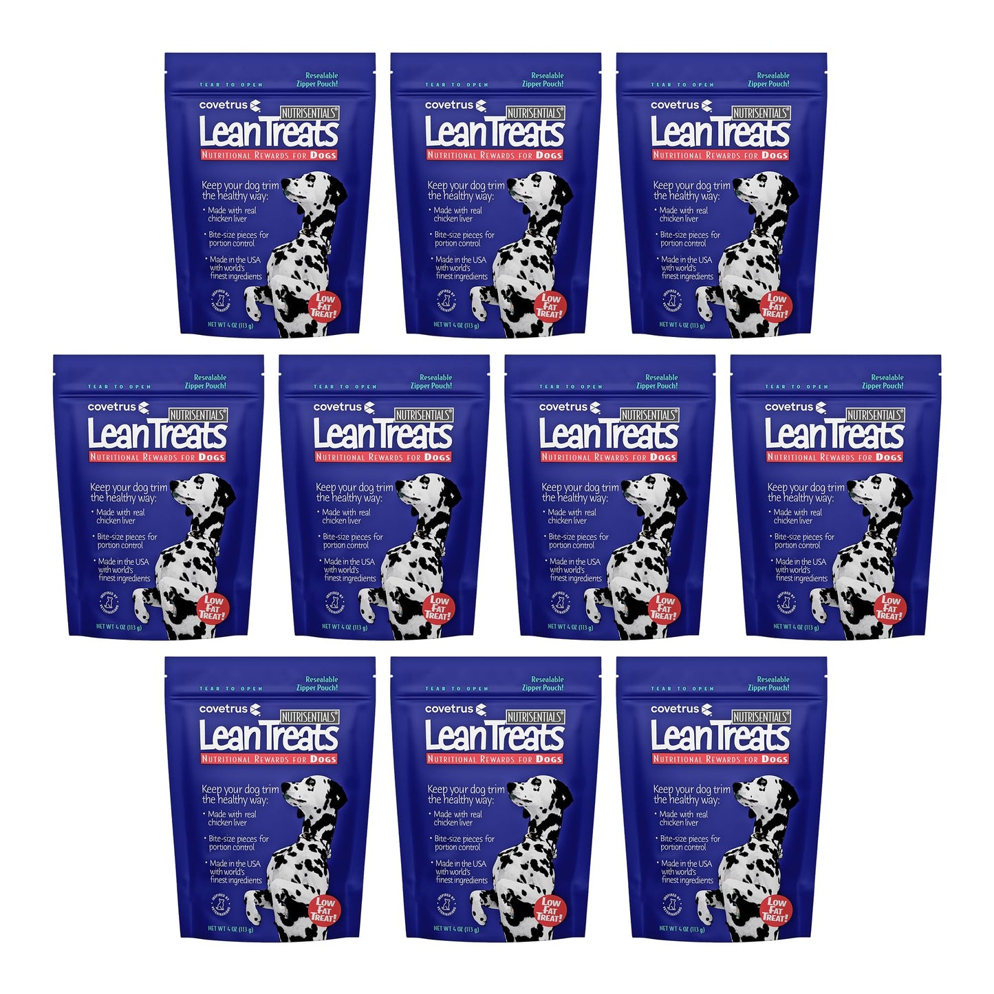 Covetrus Nutrisential Lean Treats for Dogs - Small, Medium & Large Dogs (K9) - Nutritional Low Fat, Bite-Size - Soft Chicken Flavor - Chicken Flavor - 3 Pack - 4oz