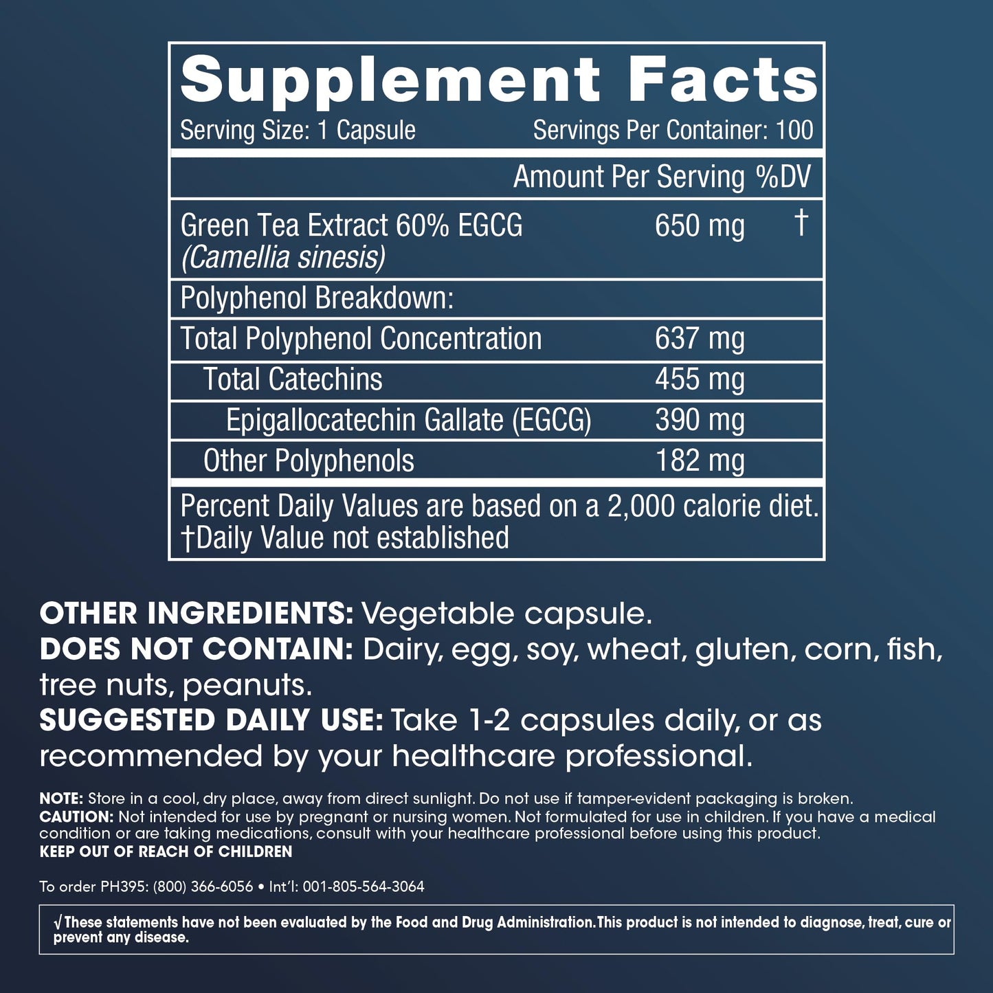 ProHealth Longevity Green Tea EGCG Extreme (390mg EGCG, 100 Capsules) (Green Tea Supplement)