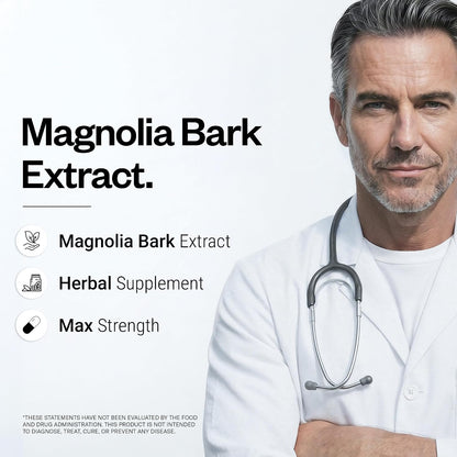 Supersmart - Magnolia Bark Extract (Max Strength) 300mg per Day - 90% Honokiol & Magnolol - Magnolia Bark Supplement | Non-GMO & Gluten Free - 60 Vegetarian Capsules