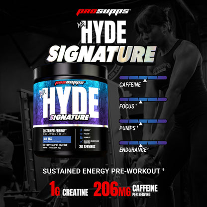 ProSupps Mr. Hyde Signature Pre Workout Powder with Creatine, Beta Alanine & Caffeine - Performance, Energy & Endurance - Clean Fitness & Gym Supplements for Men & Women (Blue Razz, 30 Servings)
