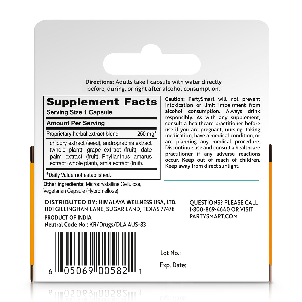 Himalaya PartySmart Liver Support, Better Morning After Drinking,12 Capsule