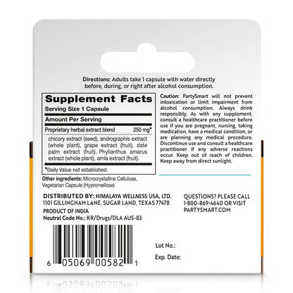Himalaya PartySmart Liver Support, Better Morning After Drinking,12 Capsule
