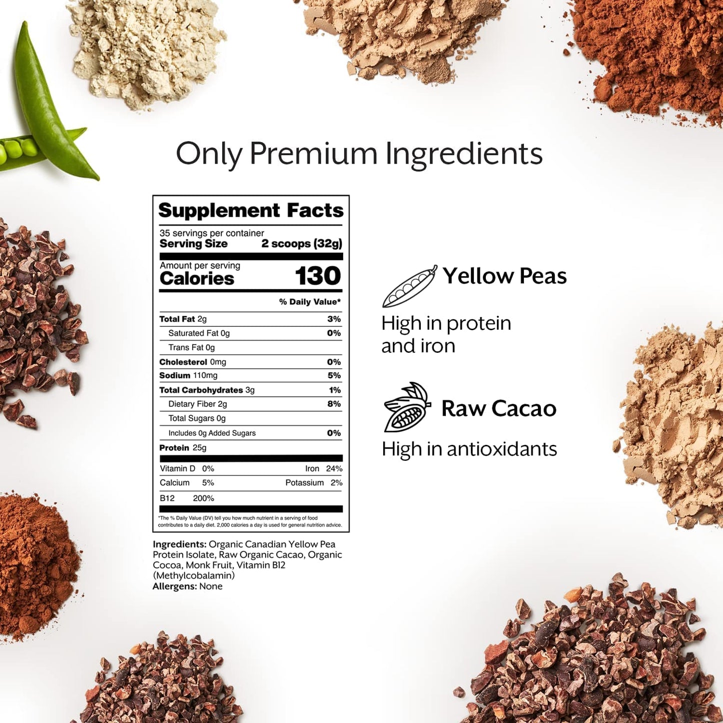 ProMix Nutrition Plant-Based Vegan Protein Powder, Vanilla - Pea Protein & Vitamin B-12 - Post Workout Fitness & Nutrition Shakes, Smoothies, Baking & Cooking Recipes - 2.5 Pound (Pack of 1)