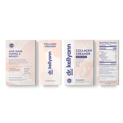Dr. Kellyann Keto Coffee Creamer Vanilla with Coconut Oil & 100% Grass-fed Collagen Powder - Dairy free, Sugar free, Gluten-Free, Soy free, Low Carb - Keto & Paleo Friendly (15 servings)