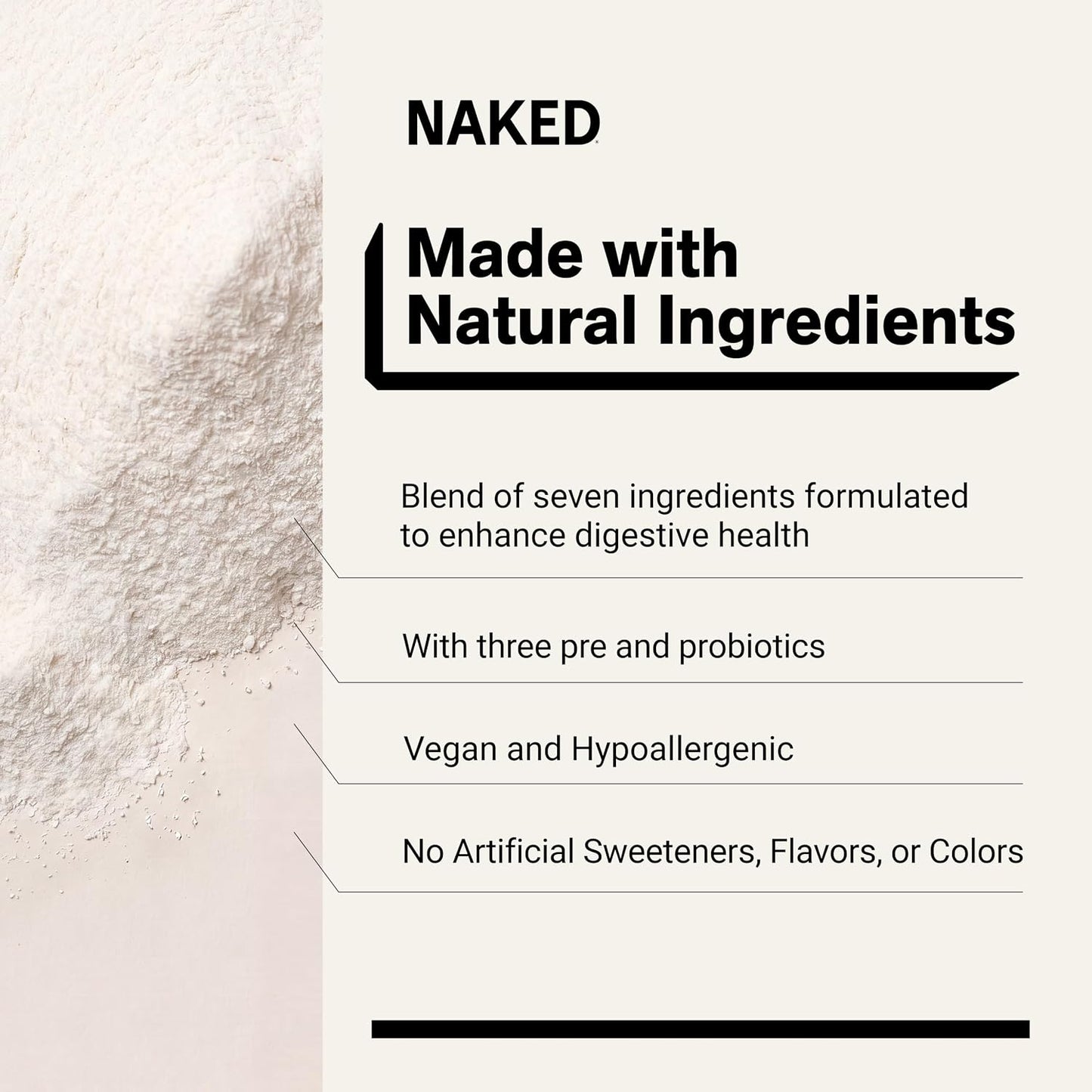 NAKED Gut - Daily Gut Health Supplement - Natural Gut Health Powder for Gut Cleanse, Digestive Support, GMO-Free, Soy-Free, Gluten-Free, Vegan and Hypoallergenic, 40 Servings