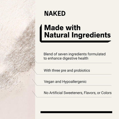 NAKED Gut - Daily Gut Health Supplement - Natural Gut Health Powder for Gut Cleanse, Digestive Support, GMO-Free, Soy-Free, Gluten-Free, Vegan and Hypoallergenic, 40 Servings